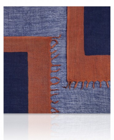 Палантин Унисекс W-BORDE/NAVY.RUST